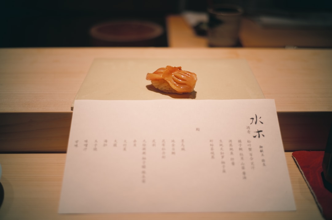 Small piece of food on a menu
